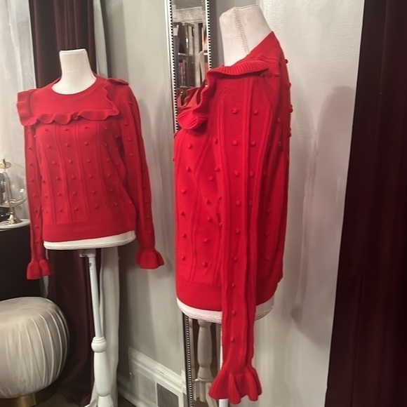 KATE SPADE NEW YORK ruffle yoke sweater Size Small - Picture 11 of 15